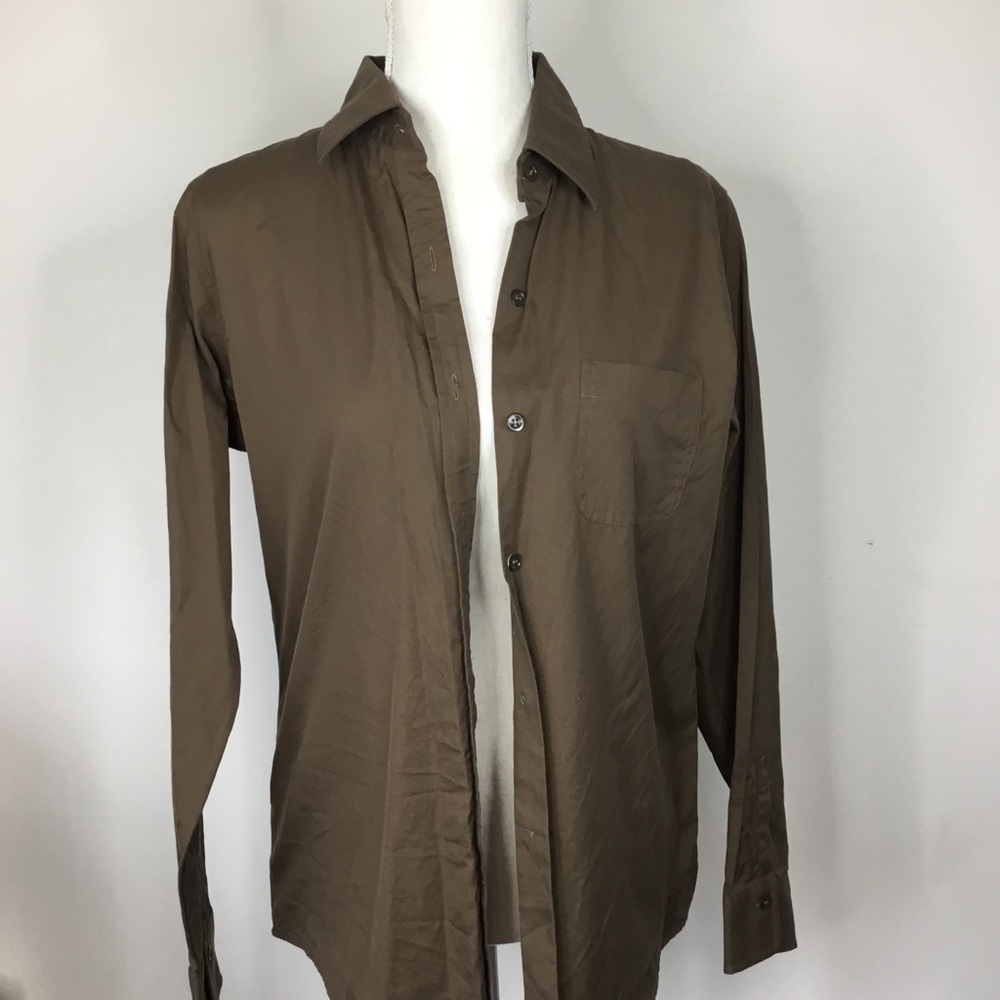 J. Crew Brown Button Down Top - image 4